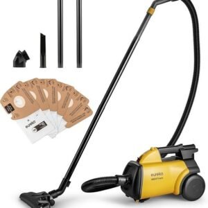 Eureka 3670M Canister Cleaner, Lightweight Powerful Vacuum for Carpets and Hard floors, w/ 5bags,Yellow